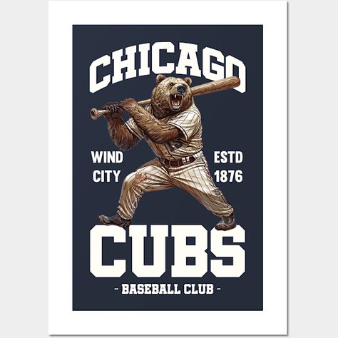 Chicago Cubs Retro -- Choose from our vast selection of art prints and posters to match with your desired size to make the perfect print or poster. Pick your favorite: Movies, TV Shows, Art, and so much more! Available in mini, small, medium, large, and extra-large depending on the design. For men, women, and children. Perfect for decoration. Chicago Cubs Decor, Cubs Decor, Sports Posters, Cubs Baseball, Chicago Sports, Sport Poster, Sports Baseball, Retro Wall, Sports Theme