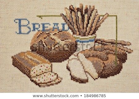 Bread Cross Stitch, Bread Still Life, Country Cottage Core, Cross Stitch Canvas, Stitch Canvas, Finished Cross Stitch, Aida Cloth, Country Kitchen Decor, Diy Cross Stitch