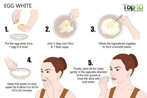 egg white to get rid of facial hair Diy Wax Hair Removal, Remove Upper Lip Hair, Upper Lip Hair Removal, Nose Hair Removal, Lip Hair Removal, Upper Lip Hair, Top 10 Home Remedies, Hair Removal Remedies, Underarm Hair Removal