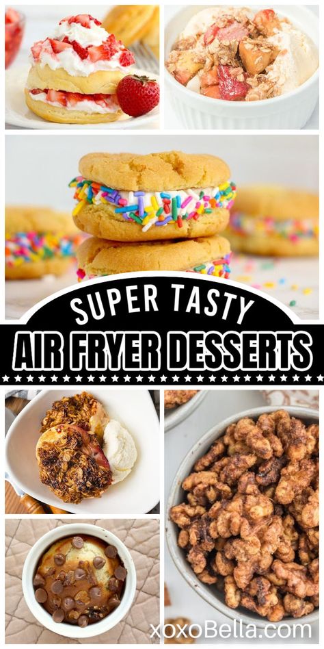 Dessert recipes for the air fryer Air Fryer Desserts Easy Recipes, Air Fryer Dessert Recipes, Air Fryer Desserts, Air Fryer Dessert, Apple Dumpling Recipe, Air Fryer Recipes Dessert, Fried Dessert, Kinds Of Desserts, Dry Air