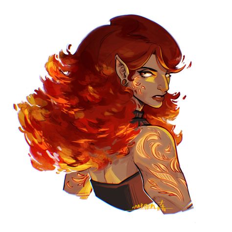 ArtStation - Fy'ra Rai - Critical Role Fire Genasi Female, Wildfire Druid, Exandria Unlimited, Fire Genasi, Dnd Board, Fire Magic, Fire Demon, Pathfinder Character, Critical Role Fan Art