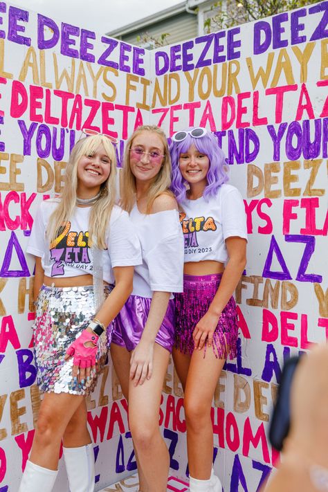 Hannah Montana Bid Day, Recruitment Ideas, Sorority Bid Day, Bid Day Themes, Tri Delta, Merch Ideas, Alpha Chi, Hannah Montana, Bid Day