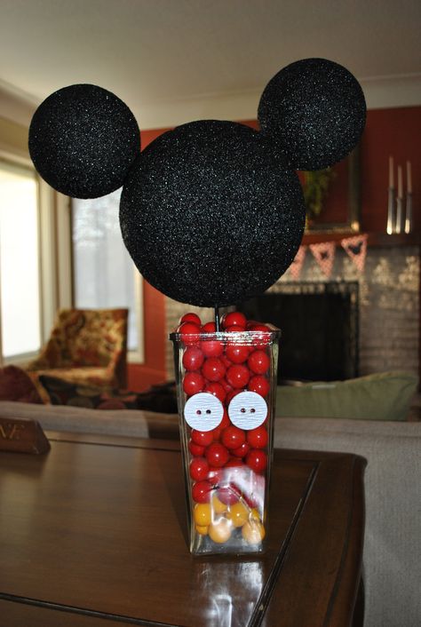 Mickey Mouse party centerpiece Mickey Mouse Table Decorations, Mickey Mouse Graduation, Mickey Mouse Table, Craft Birthday Party, Diy Mickey Mouse, Mickey Mouse Crafts, Mickey Baby Showers, Mickey Mouse Birthday Decorations, Mickey 1st Birthdays