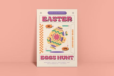 Easter Egg Hunt Flyer Get it now!! #flyer #flyerdesign #flyertemplate #flyertemplates #summer #summersale #flyermusic #bestfyler #freefyler #printtemplate #promotion #halloween #christmasflyer #wintersale #adversting #premiumdesign #freedesign #bestdesign #summerparty #halloweenparty #envato #envatomarket #graphicriver #envatoelements #summerflyer #halloweenflyer #creativemarket #freepik #behance #shutterstock #dribbble Design Poster Inspiration, Easter Egg Hunt Flyer, Egg Poster, Retro Design Poster, Current Graphic Design Trends, Easter Poster Design, Easter Flyers, Easter Poster, Poster Inspiration