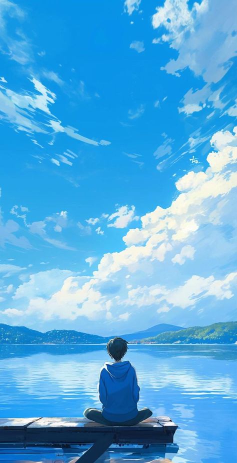 Anime Blue Sky, 480x800 Wallpaper, Android Wallpaper Dark, Game Wallpaper Iphone, Anime Photo Profile Dark, Dreamy Artwork, Dreamy Photography, Animation Artwork, Wallpaper Space