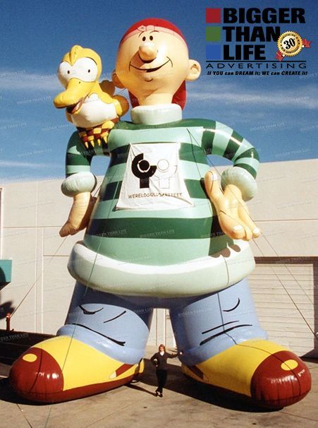 Wacky Wednesday! What’s more wacky than a 40-FT tall character with a bird on his shoulder created by Bigger Than Life Advertising!  A character this BIG is guaranteed to get the media attention it deserves! GO BIG OR GO BIGGER THAN LIFE at http://www.btladv.com/products/giant-inflatables.html   #GoBiggerThanLife   #BrandExplosions   #BiggerIsBetter   #GetNoticed   #Inflatables Tall Character, Wacky Wednesday, Project Portfolio, Project Photo, A Character, Mario Characters, Created By, Portfolio, Media