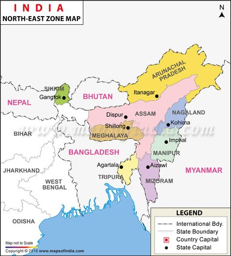 North-East India Map, Seven Sisters of India Outline Map Of India, North East Map, Indian Geography, India World Map, Map Of India, Easter Bible Verses, North East India, India Tourism, Indian States