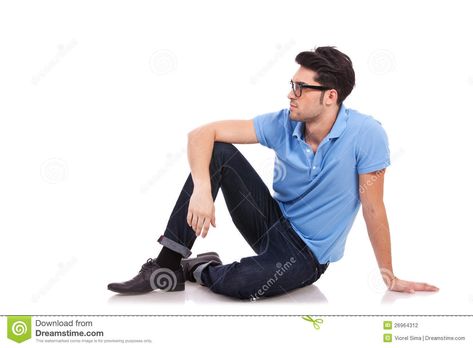 Seated Young Man Looking To A Side Stock Photo - Image of life, person: 26964312 Sitting Pose Reference, Drawing Body Poses, Fashion Male, Sitting Poses, Man Sitting, Body Drawing, Body Reference, Anatomy Reference, Body Poses