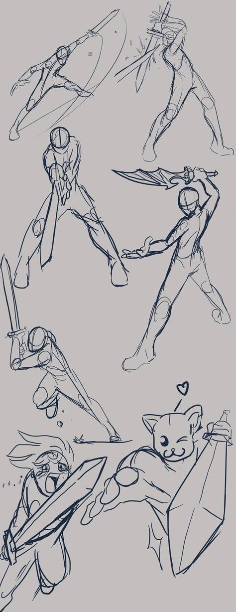 Dynamic sword poses by Master-sweez on DeviantArt Gambar Halloween, Lukisan Fesyen, Corak Menjahit, Desen Realist, Drawing Body Poses, Výtvarné Reference, Gesture Drawing, Gambar Figur, 캐릭터 드로잉