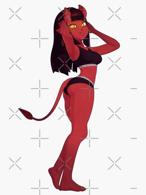 "Meru The Succubus " Sticker by Upbeast999 | Redbubble Menu The Succubus Art, Menu The Succubus Pfp, Meru Succubus Art, Menu The Succubus Fanart, Meru Succubus Fanart, Menu The Succubus, Cute Succubus, Succubus Design, Meru Succubus