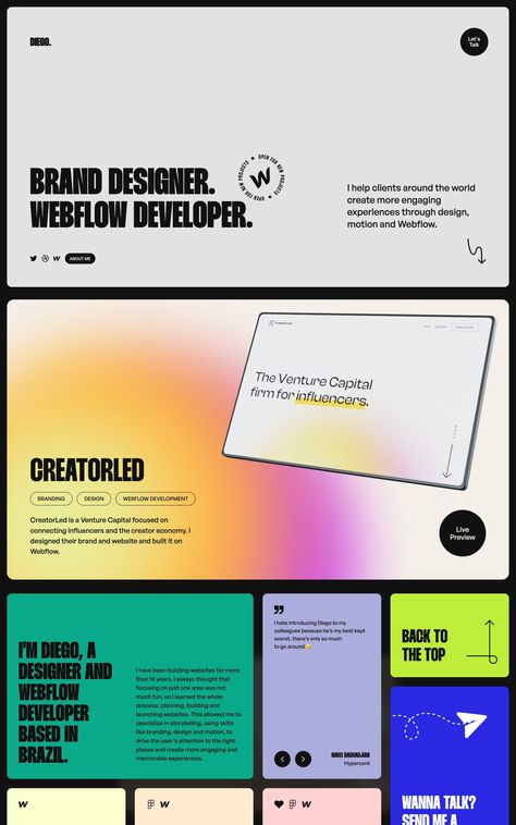 Branding Deck, Ux Portfolio Website, One Page Portfolio, Website Design Portfolio, 블로그 디자인, Unique Website Design, Pull Quotes, Slide Deck, Footer Design