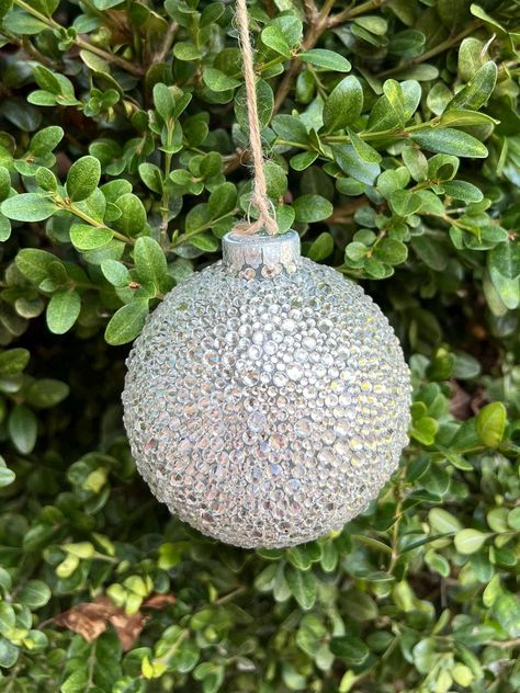 This is a glass ornament covered in mixed size rhinestones. It is about 4 inches in diameter. All stones were placed individually with premium glue.  <3 -- Please feel free to contact me with any questions! https://www.etsy.com/shop/LaPinkParrot Family Gift Exchange, Gift Exchange, Holiday Specials, Family Gifts, Glass Ornaments, Ornament Decor, Glue, Seasonal Decor, Feel Free