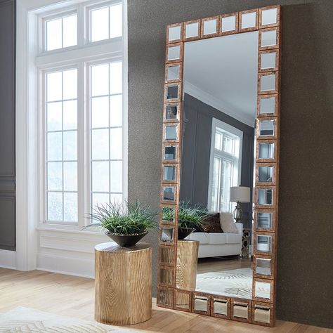 Rectangle Full Length Mirror Oversized Floor Mirror, Square Mirrors, Mirror On The Wall, Contemporary Mirror, Entryway Bedroom, Metallic Copper, Length Mirror, Rectangular Mirror, Full Length Mirror