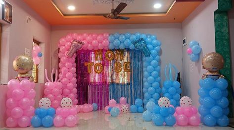 Mom To Be Decoration, Sreemantham Decoration, Birthday Preparation, Baby Shower Reveal Ideas, Ballon Decoration, Birthday Decors, Indian Baby Shower Decorations, Football Theme Birthday, Gender Reveal Baby Shower Themes