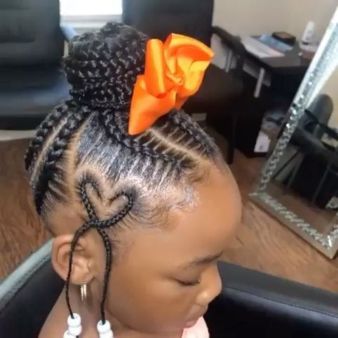 Heart Toddler Hairstyles, Braided Heart Hairstyles Black Hair Kids, Heart Braids For Kids Black, Kids Heart Braided Hairstyles, Kids Braids With Heart Design, Heart Braids For Kids, Kiddie Hairstyles, Cornrows Natural, Baby Hairstyle