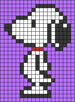 Snoopy Bracelet Pattern, Cross Stitch Snoopy, Beaded Snoopy, Dog Cartoon Character, Safety Pin Crafts, Hamma Beads Ideas, Snoopy Dog, Graph Crochet, Pixel Art Templates