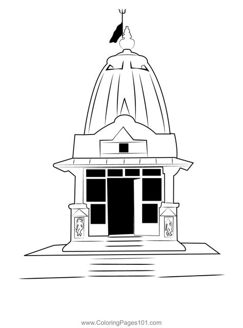 Temple 2 Coloring Page Hindu Temple Illustration, Indian Temple Drawing, Hindu Temple Drawing, Temple Drawing Easy, Temple Drawing Indian Simple, God Mandir, Temple Sketch, Temple Illustration, Boyfriend Sayings