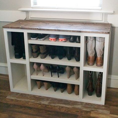 DIY Shoe Storage Cabinet #shanty2chic #organization Modular Closet, Closet Storage Systems, Diy Shoe Storage, Modular Closets, Diy Shoe Rack, Diy Shoe, Dekor Diy, Shoe Shelf, Free Plans