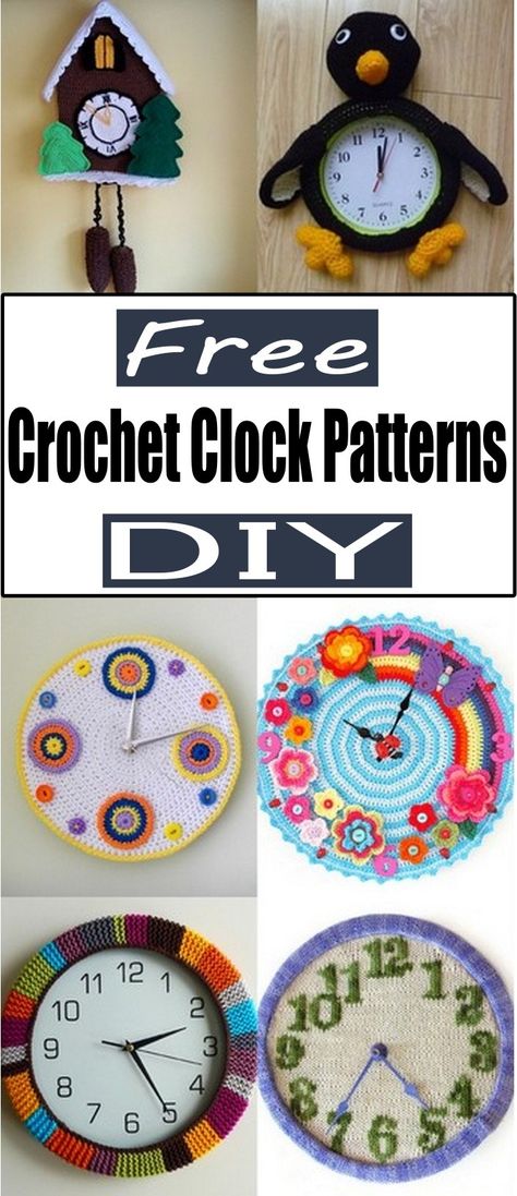 Crochet Clock Pattern Crochet Clock Free Pattern, Melting Clock, Banana Pattern, Diy Home Accessories, Crochet Lion, Handmade Clocks, Colorful Crochet, Crochet Rabbit, Unique Clocks