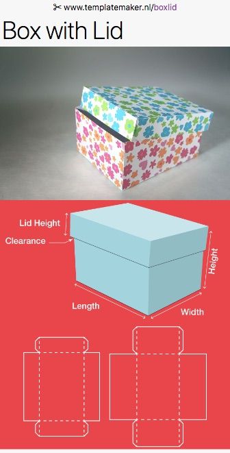 Free custom Box with lid-templates from ✂︎ templatemaker.nl/boxlid Origami Kutu, Origami Box With Lid, Diy Gift Box Template, Box Template Printable, Paper Box Diy, Paper Box Template, Box Templates, Papercraft Templates, Origami Box