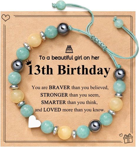 Amazon.com: UPROMI 13 Year Old Girl Birthday Gift Ideas, Gifts for 13 Year Old Girl, 13th Birthday Decorations for Girls Bracelet, 13th Birthday Girl, 13 Years Old Teen Girl Birthday Gifts: Clothing, Shoes & Jewelry Birthday Gifts For 13th Birthday Girl, Birthday Ideas For 13 Year Girl, 13 Year Girl Birthday Gifts, 13th Birthday Gift Ideas, Girl Birthday Gift Ideas, 13th Birthday Decorations, Girl 13th Birthday, 13th Birthday Wishes, Teen Girl Birthday Gifts