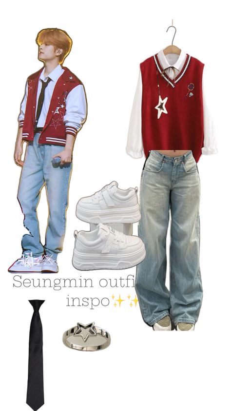 Seungmin outfit Seungmin Outfit, Future Concert, Stray Kids Outfits, Kids Inspo, Kpop Concert Outfit, Stray Kids Seungmin, Celebrity Outfits, Casual Style Outfits, Concert Outfit