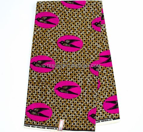 WP782 - Original supreme wax Holland Fuchsia/brown African fabric, 6 y | Tess World Designs | African Clothing Materials Brown African Print, African Pattern Fabric, Motifs Wax, Kitenge Fabric, African Material, African Skirt, African Quilts, Traditional African Clothing, African Fabrics