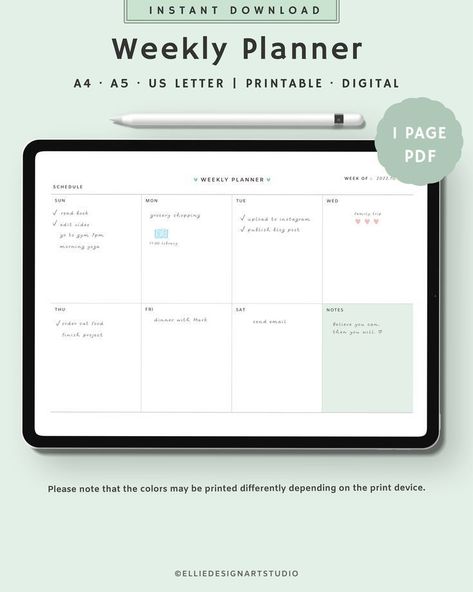 Weekly Planner Printable, Minimalist weekly planner, Undated Weekly Planner Template, Landscape |... notabilityplanner #happyplannersocialplanner Weekly Planner Template Landscape, Planner Template Landscape, Minimalist Weekly Planner, Landscape Planner, Planner Calendar Printables, Interactive Calendar, Ipad Goodnotes, Planner Writing, Minimalist Planner