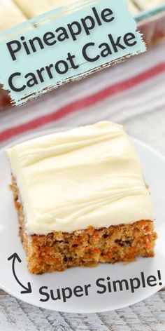 This delicious pineapple carrot cake is a perfect spring dessert. A moist carrot cake filled with crushed pineapple, chopped walnuts, and topped with an easy cream cheese frosting. With it's super simple recipe and amazing taste, you'll be sure to make this recipe more than once. This Pineapple Carrot Cake is perfect for Easter or carrot cake lovers! #cake #dessert #dessertrecipeideas #baking 9x9 Carrot Cake Recipe, Carrot Cake Loaf With Pineapple, Carrot Bundt Cake With Pineapple, Box Carrot Cake With Pineapple, Hawaiian Carrot Cake, Hawaiian Pineapple Carrot Cake, Carrot Cake With Pineapple And Coconut, Hawaiian Carrot Pineapple Cake, Carrot Pineapple Cake Recipe