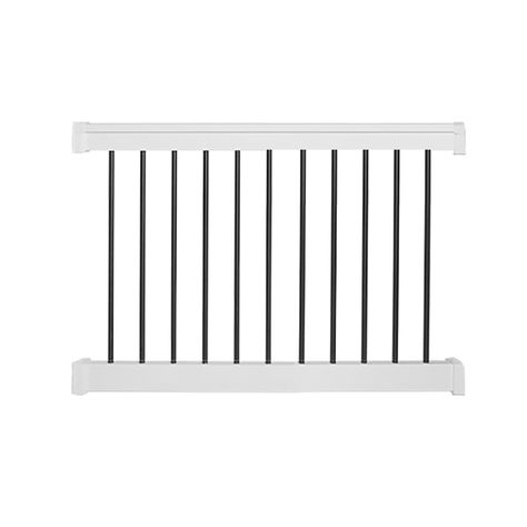 PRICES MAY VARY. REFRESH YOUR OUTDOOR SPACE: Transform your porch, deck, balcony, or outdoor railing with the Weatherables Bolton Deck and Porch Railing Kit. The Bolton design offers a sophisticated look that is easy to install, made to withstand time and weather. MODERN, SOPHISTICATED DESIGN: The Bolton deck, porch, and vinyl and metal railing kit combines black aluminum balusters, and a classic white vinyl rail that looks modern and stylish for the ultimate backyard refresh. DURABLE: This Weat Deck Railing Kits, Stair Railing Kits, Deck Railing Systems, Stair Kits, Vinyl Stairs, Vinyl Railing, House Flip, Home Depot Store, Gate Kit