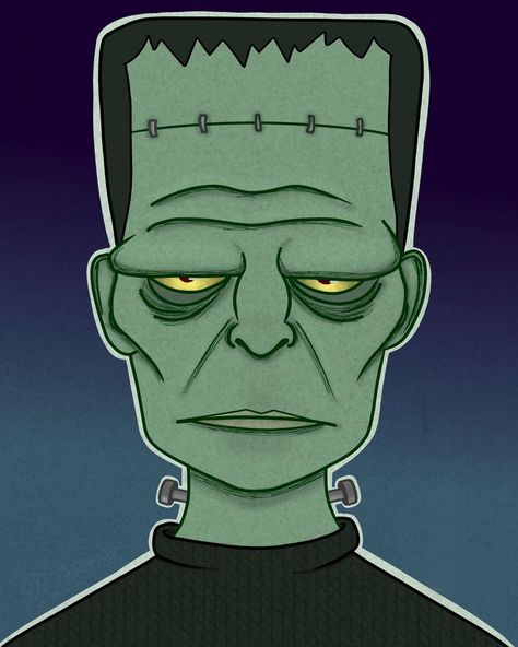 Frankenstein Cartoon Art, Frankinstine Drawings, Frankenstein Drawing Easy, Frankenstein Sketch, Cartoon Frankenstein, Frankenstein Cartoon, Frankenstein Drawing, Frankenstein Aesthetic, Frankenstein Face