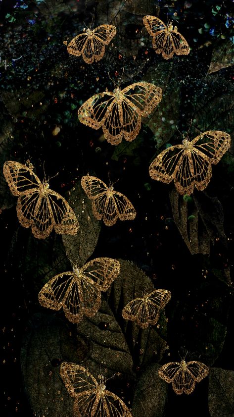 Golden Butterfly Aesthetic, Golden Butterfly Wallpaper, Gold Butterfly Wallpaper, Gold Icons, Gold And Black Wallpaper, Iphone Wallpaper Yellow, Gold Wallpaper Iphone, Xiaomi Wallpapers, Ang Pao