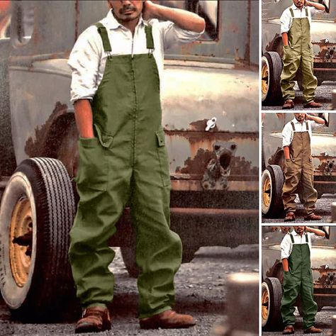 Romper Men, Mens Office Wear, Cargo Jumpsuit, Men's Cargo Pants, Men Jumpsuit, Vintage Jumpsuit, Mens Overalls, Overall Jumpsuit, Jumpsuit Men