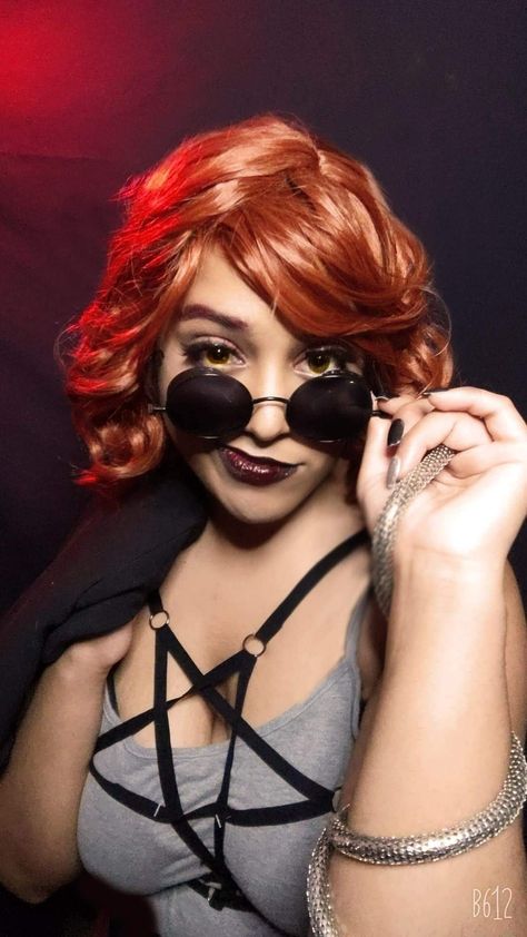 Gender bent Crowley Fem Crowley, Crowley Cosplay, Cat Eye Sunglasses, Graphic Design, Fine Art, Art, Design