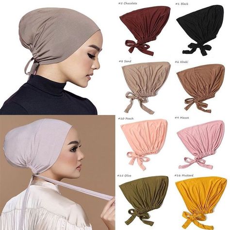 Latest Top Modern Turban Headscarves/#Fashion hats & head covering ideas for all❤ Inner Hijab, Turban Hijab, Hijab Designs, Hijab Caps, Abaya Style, Jersey Hijab, Mode Turban, Legging Jeans, Bonnet Hat