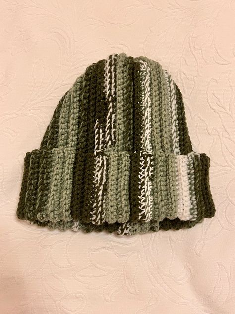 Scrap Beanie, Scrap Yarn Beanie, Yarn Beanie, Green Beanie, Scrap Yarn, Beanie Crochet, Skull Cap Beanie, Skull Cap, Crochet Projects