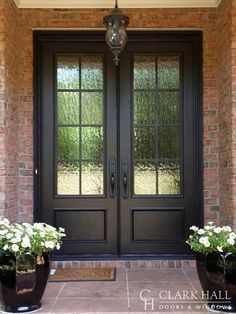 Double Front Entry Doors, Exterior Door Designs, Traditional Front Doors, Double Doors Exterior, Iron Front Door, Custom Front Doors, Front Door Entryway, Double Front Doors, Double Entry Doors