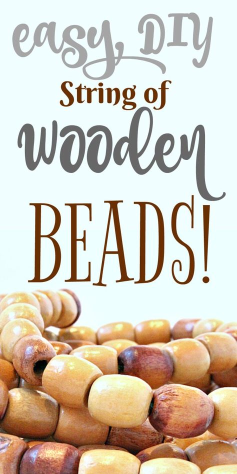 Lately, I have been seeing large strings of wooden beads all over in different home décor settings… Craft Garland, Scandinavian Home Design, Quick And Easy Crafts, Wooden Bead Garland, Thrift Store Crafts, Wooden Craft, Beads Diy, Diy Tutorials, Thrift Store Finds