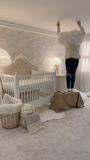 Cream And White Nursery, Modern Gender Neutral Nursery, Luxury Baby Nursery, Rowen Homes, Luxury Nursery, Dreamy Nursery, Baby Boy Bedroom, Baby Boy Room Decor, Nursery Room Design