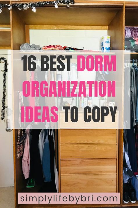 dorm organization ideas Dorm Organization Ideas, Dorm Room List, Tacky Decor, Single Dorm Room, College Dorm Diy, Dorm Room Organization Ideas, College Dorm Room Organization, Best College Dorms, Dorm Room Essentials List