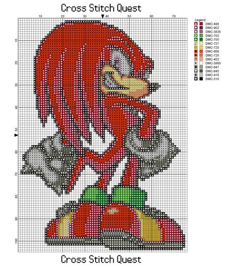 Free Knuckles Cross Stitch Pattern Sonic the Hedgehog – Cross Stitch Quest Knuckles From Sonic, My Introduction, Graph Paper Designs, Stitch Cartoon, Plastic Canvas Patterns Free, Beaded Cross Stitch, Cross Stitch Funny, Pixel Pattern, Crochet Square Patterns