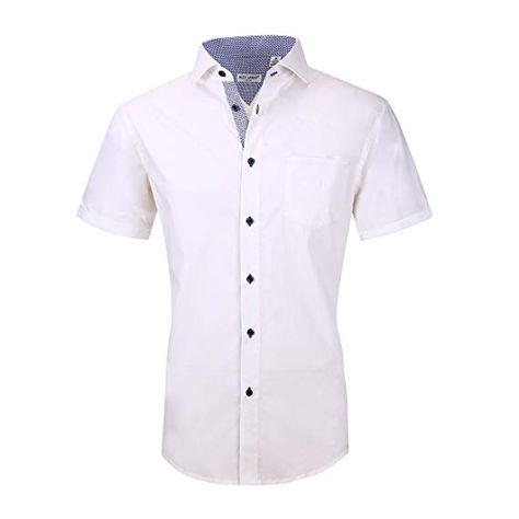 Amazon.com: Alex Vando Mens Dress Shirts Casual Regular Fit Short Sleeve Shirts: Clothing    #mensfashionreport #menstrend  #menshop #mensuits #mensuitstyle #necktie #menscollection #menswearfashion #mensdaily #menstrends #mensmodel #mensclub  #menslife #menswallet #mensocks #mensaccessories #suitsformen #office #officewear #formalwear #formal #formallook #formalstyle  #alexvandoshirts Mens Short Sleeve White Button Up, Slim Fit Cotton Short Sleeve Button-up Shirt, Slim Fit Formal Button-up Dress Shirt, Slim Fit Button-up Dress Shirt For Daywear, Polka Dot Shirt Dress, Short Sleeve Tops Casual, White Cotton Dress Shirt With Fold-down Collar, Smart Casual Style, Spandex Dress