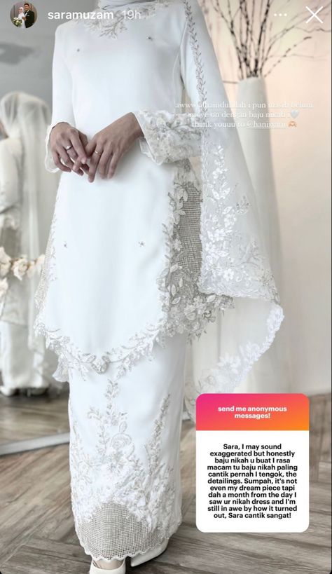 Wedding Dresses Hijab Simple, Songket Wedding Dress Bridal Collection, Malay Wedding Dress Nikah, Wedding Dress Hijab Simple, Wedding Kurung, Nikah Veil, Dress Melayu, Simple Nikah, Kurung Nikah