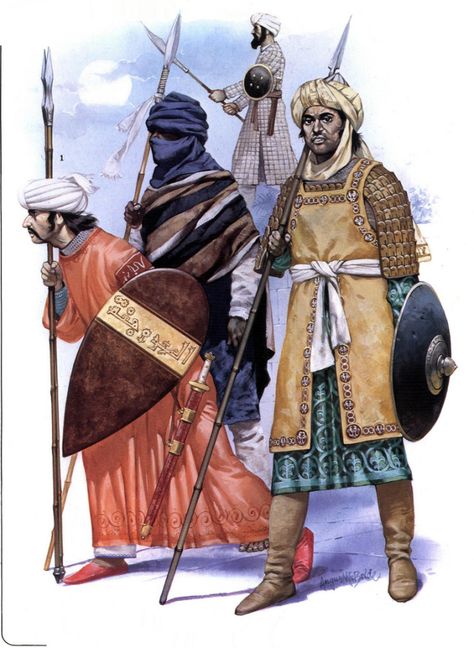 arab muslim cavalryman of the Ayyubid dynasty and a muslim african volunteer of the Ghana Empire servingSultan Saladin during the Battle of Hattin Ghana Empire, First Crusade, Warriors Illustration, Historical Warriors, The Crusades, Medieval Era, Medieval Knights, Historical Armor, Ancient Warfare