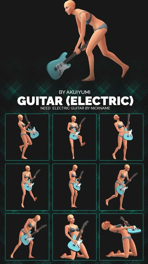 Electric guitar (free 16mar24) | Patreon Sims 4 Guitar Accessory, Sims 4 Guitar Case, Sims 4 Electric Guitar Cc, Sims 4 Guitar Poses, Sims 4 Band Poses, Sims 4 Streamer Cc, Guitar Poses, Band Shoot, Sim4 Cc