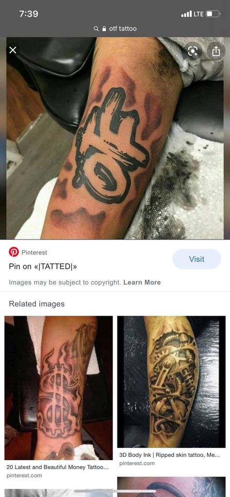 Rapper Hand Tattoos, Otf Tattoo Tat, Black Guy Tattoos Ideas, Rapper Sleeve Tattoo, Atl Tattoo Sleeve, Xxtentacion Tattoo Ideas, Otf Tattoo, Ripped Skin Tattoo, Camera Tattoos