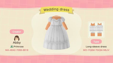 ACNH Wedding Dress Dress Creator, Patterns Dress, Dress Code Wedding, Diy Wedding Dress, Wedding Dress Patterns, Long Dress Design, Animal Crossing Game, White Wedding Dresses, Cosplay Outfits