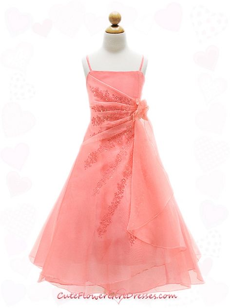 Coral Flower Girl Dresses, Coral Flower, Mom Wedding, Color Coral, Girl Dresses, Halter Formal Dress, Flower Girl, Flower Girl Dresses, Girls Dresses