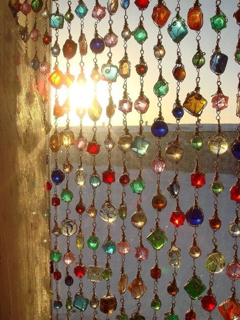 Beads Hanging From Ceiling, Green Kitchen Cabinets, Deco Studio, Hanging Beads, Refresh Your Home, Beaded Curtains, Dream Room Inspiration, Dream Apartment, Dream House Interior