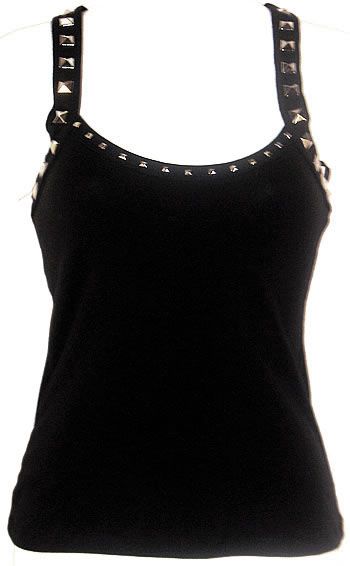 Black Criss Cross Stud tank top #goth #punk #deathrock #industrial Clothes Recycling, Goth Ideas, Estilo Rock, Kleidung Diy, Clothes Diy, Goth Punk, New Rock, Ropa Diy, Baggy Pants